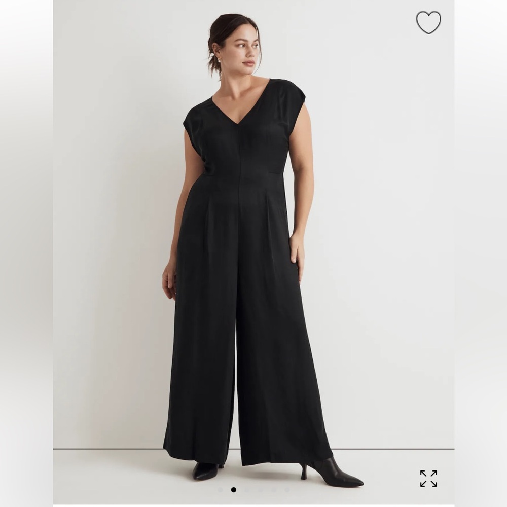 Madewell Seamed Wide Leg Jumpsuit Black